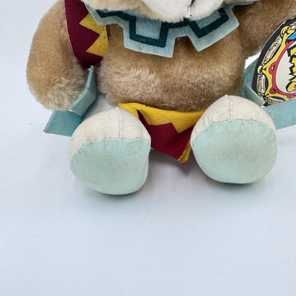 VTG 1985 Applause Hanna Barbera PAW PAWS Brave‎ Paw Indian Bear Stuffed Plush 9